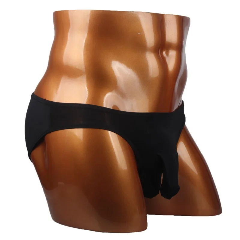 

LELINTA Summer New Fashion Sexy Men's Low Rise Brand Smooth Long Bulge Pouch Briefs Interior Sexy Ice Silk Seamless Underwear