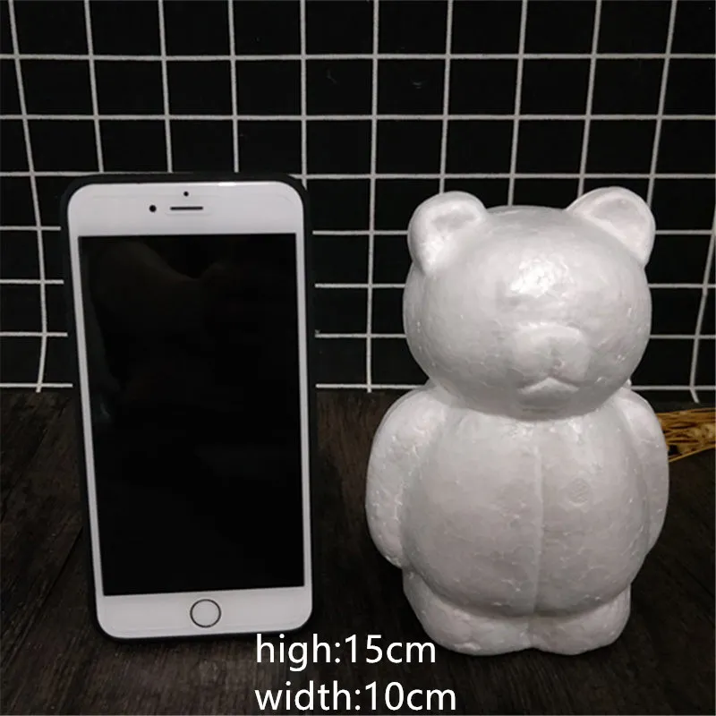 Fat bear 15cm 1 шт 190 мм моделирование полистирола пенопласт медведь белый ремесло шары для DIY рождественской вечеринки украшения поставки подарки - Цвет: Fat bear 15cm