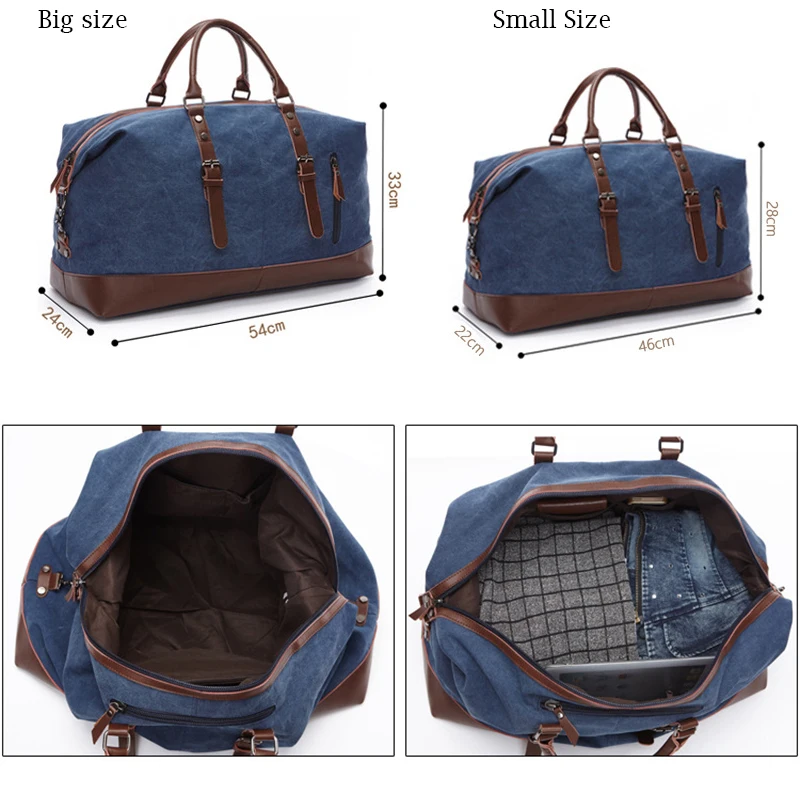 Men Canvas Travel Bagss Hand Luggage Luxury Large Capacity Male Weekend Overnight Duffel Bags Two Size Retro HandBagss