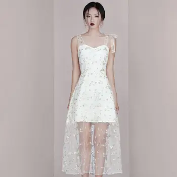 

2019 Dress Sexy Fashion Backless Spaghetti Strap Lace Print Women Bow Sleeveless Night Club Bandage Body con Dresses Wholesale