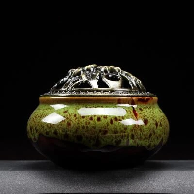 PINNY Китайская античная горелка для благовоний, керамическая конусная кадильница, подарок и ремесла, украшения для дома, ароматическая печь, керамическая металлическая рукоделие - Цвет: K