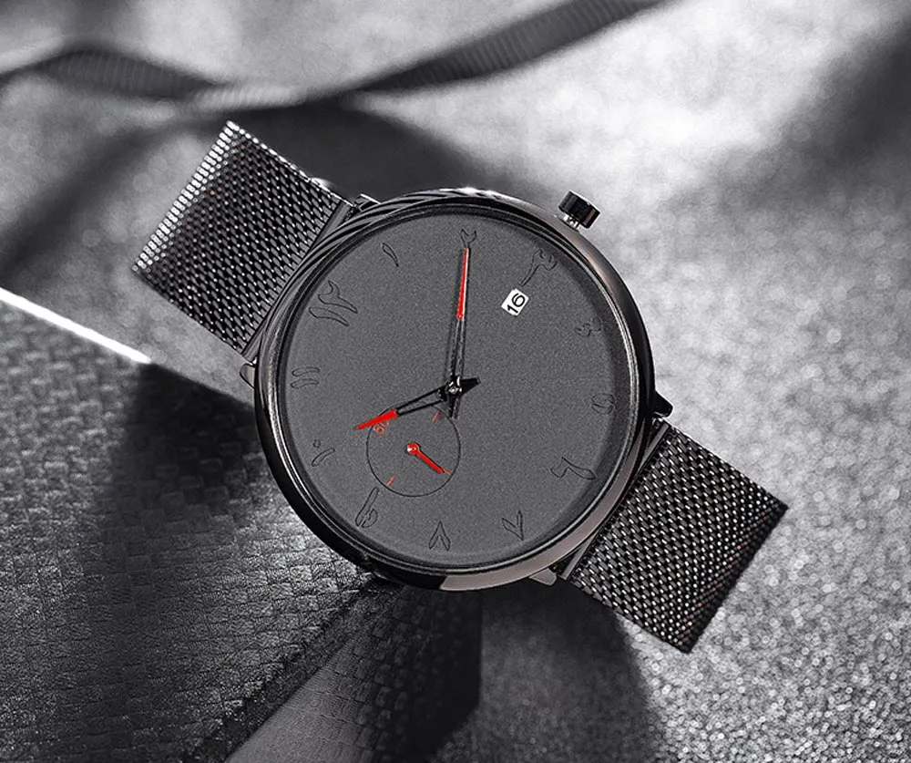 

Montre Urdu Arabic Watches Women and Man, Quartz Movement Arabic Number Face