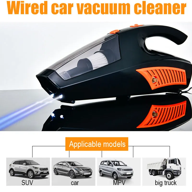 

Dry and Wet Car Vacuum Cleaner Dust Catcher Illumination Fashion for Handheld