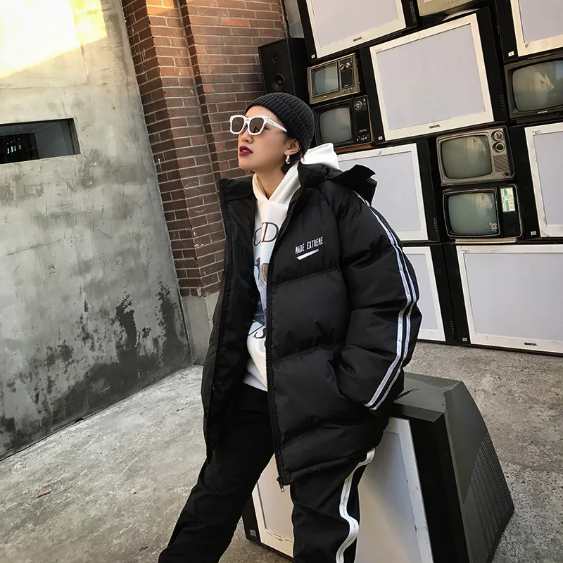 Capuche Hip Survêtement Chaud Pain Rétro orange Femmes Outwear D'hiver Manteau Yp078 Solide Lâche Hop Mixed 2018 À black Rayé Veste Nouvelles Casual tZw8qT