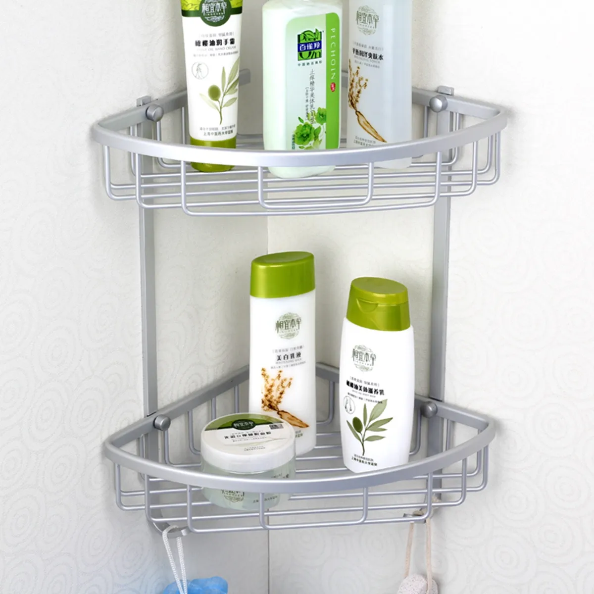 

2pcs 1/2/3 LayerSpace Aluminum Bathroom Corner Shelf Triangular Shower Shampoo Soap Cosmetic Storage Shelves Rack