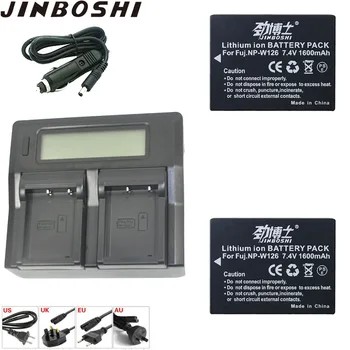 

2x 1600mAh NP-W126 NP W126 NPW126 Batteries + Dual LCD Charger for Fujifilm Fuji X-Pro1 XPro1 X-T1 XT1, HS30EXR HS33EXR X PRO1