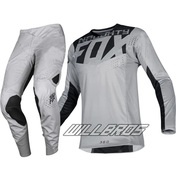 

MX 360 Kila Racing Jersey Pants Motocross Dirt bike Sports MTB ATV Men's Grey Gear Set
