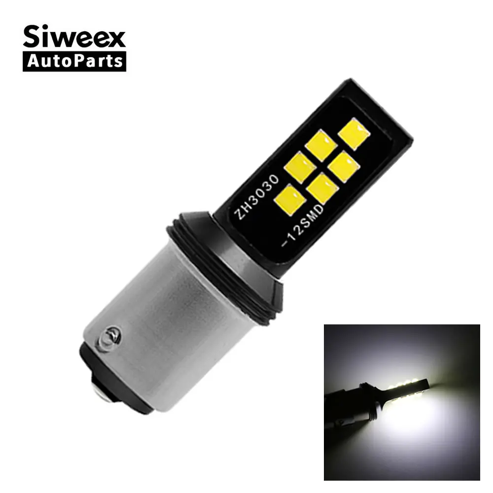 1 шт. Автомобильные светодиодные лампы 1156 BA15S 1157 BAY15D P21W 12 SMD 3030 указатели поворота