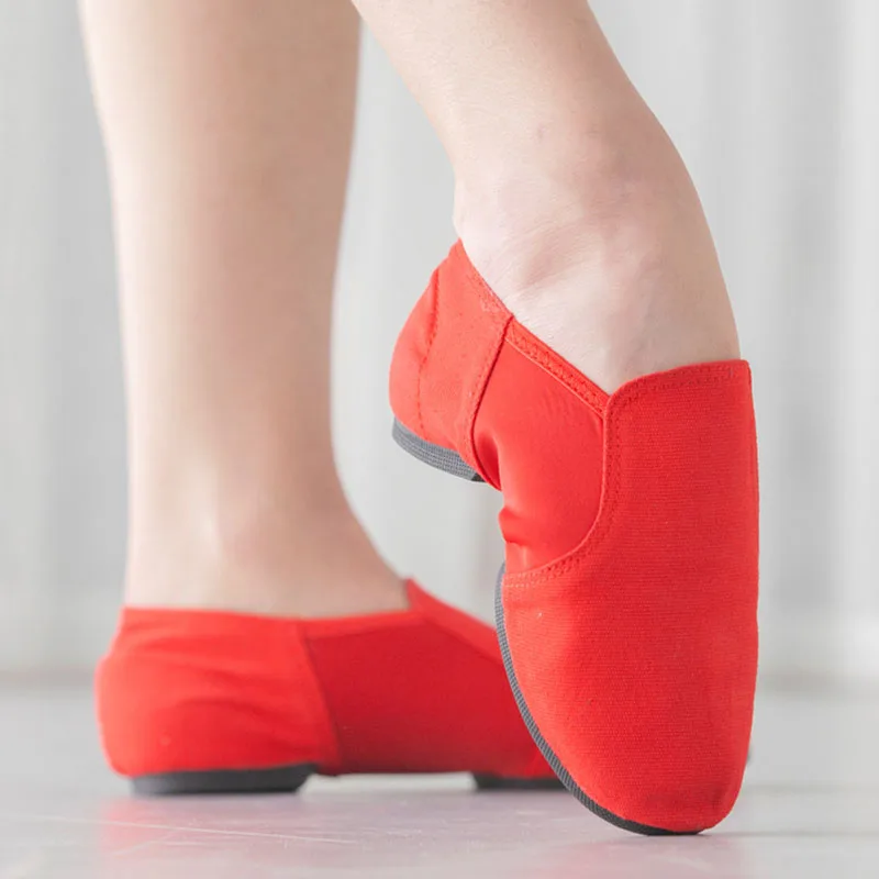Популярная профессиональная танцевальная обувь для женщин, парусиновые джазовые кроссовки, мягкие балетные танцевальные туфли, джазовая обувь, танцевальные кроссовки без шнуровки