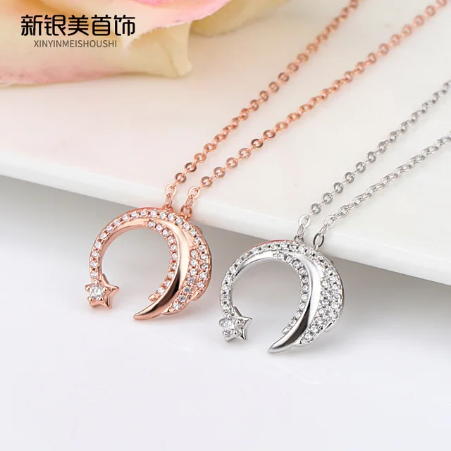 

Korean TV Series meteor garden necklace 925 sterling silver slip falling fashion trend jewelry Zircon Choker Necklace for Women
