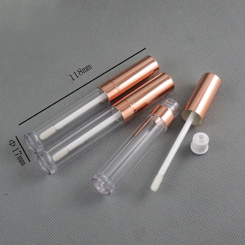 MUB 6ml 5pcs Empty Transparent PE Lip Gloss Tubes Plastic Lip Balm Tube
