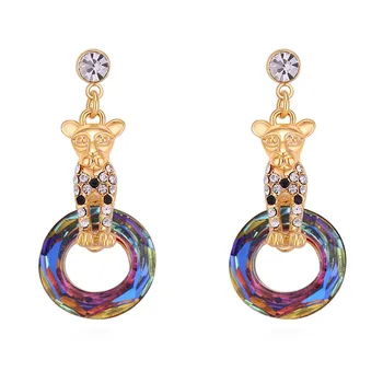 

Bts earrings zao Korean vintage leopard stud earrings for women 2018 with Crystal from Swarovski gift from Ms Betti jewelry