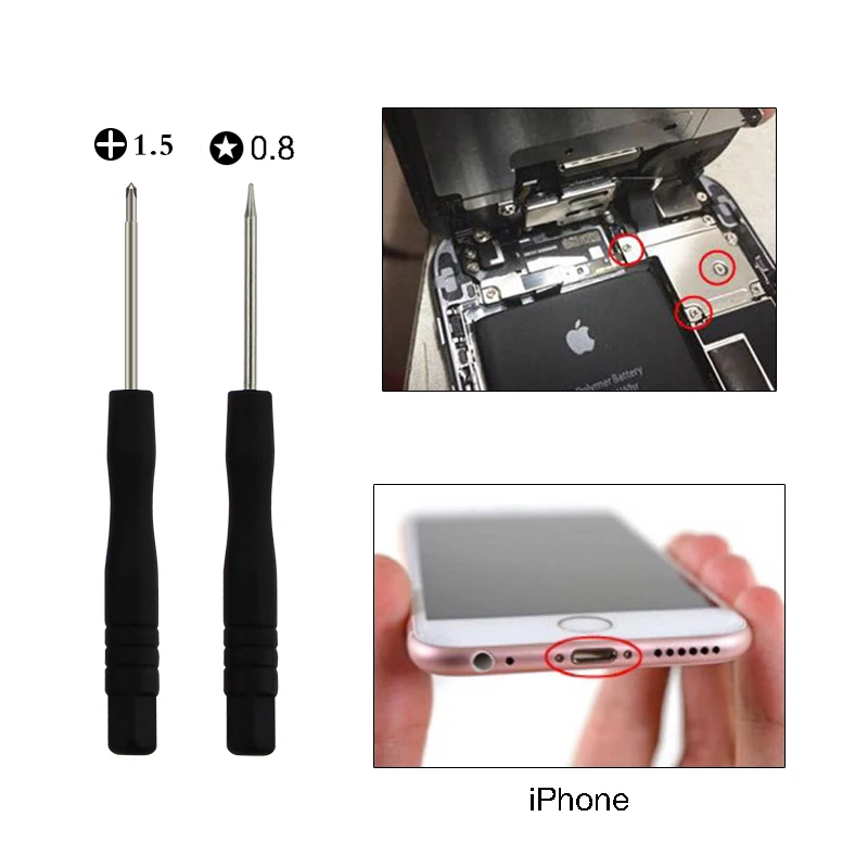 UANME 11 шт. инструменты для открывания мобильного телефона для iPhone 4, 4S, 5, 5S, 6, 6S Набор отверток/пластиковая лопатка/открытая палочка/набор присосок
