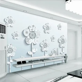 

Simple and stylish three-dimensional flower background wall professional production mural wallpaper custom poster photo wall