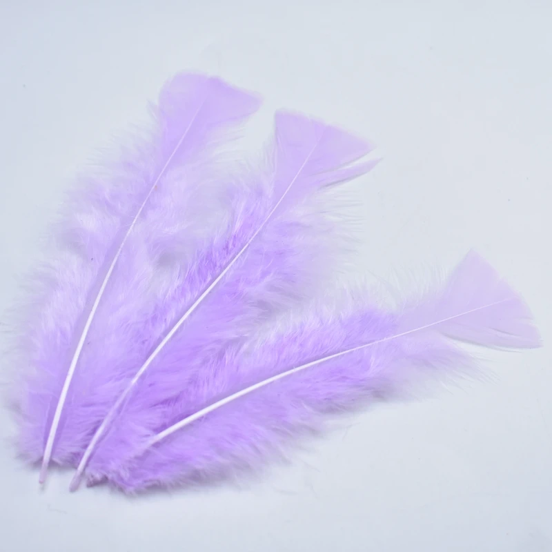 Light purple 100 шт натуральные перья индейки для рукоделия, пламы 10-15 см, цветные перья для рукоделия, украшения для украшения дома, свадьбы - Цвет: Light purple