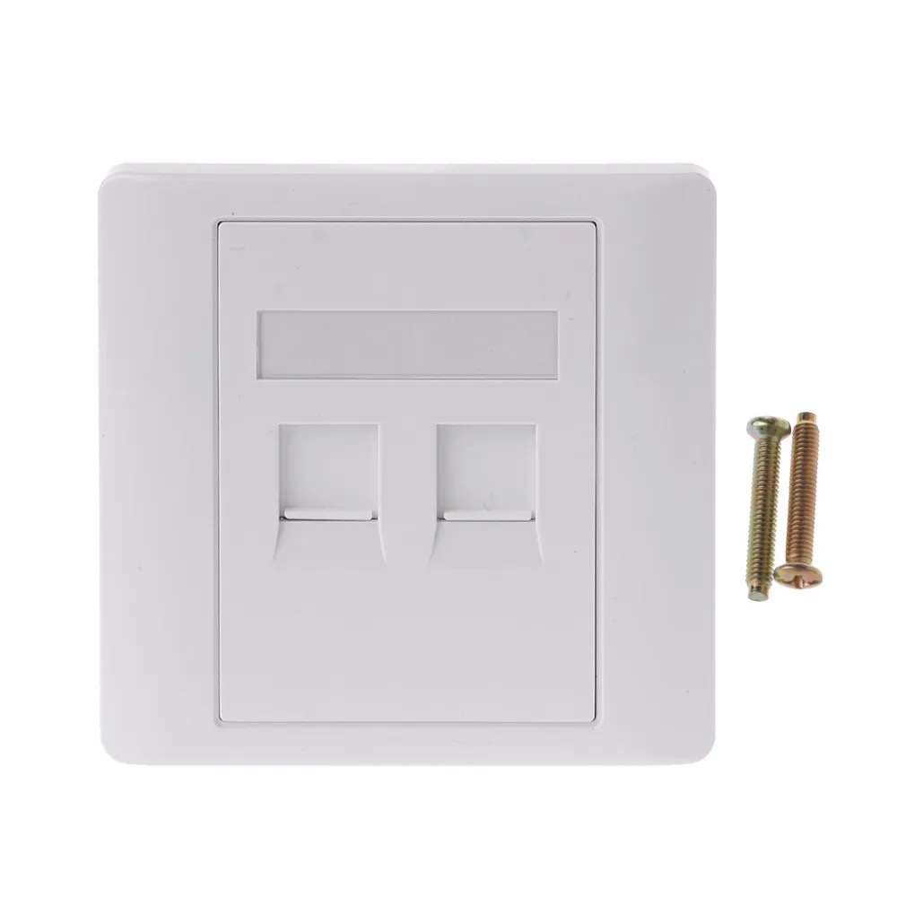 

2 Ports CAT5 RJ45 Network Wall Plate With Female To Female Connector