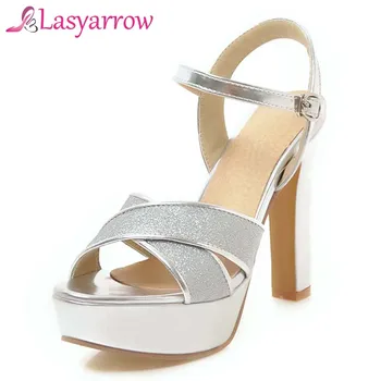 

Lasyarrow Women Gladiator Sandals Fashion High Heels Sandal Platform Summer Thick Heels Women Pumps Rome Shoes Ladies 2018 RM665