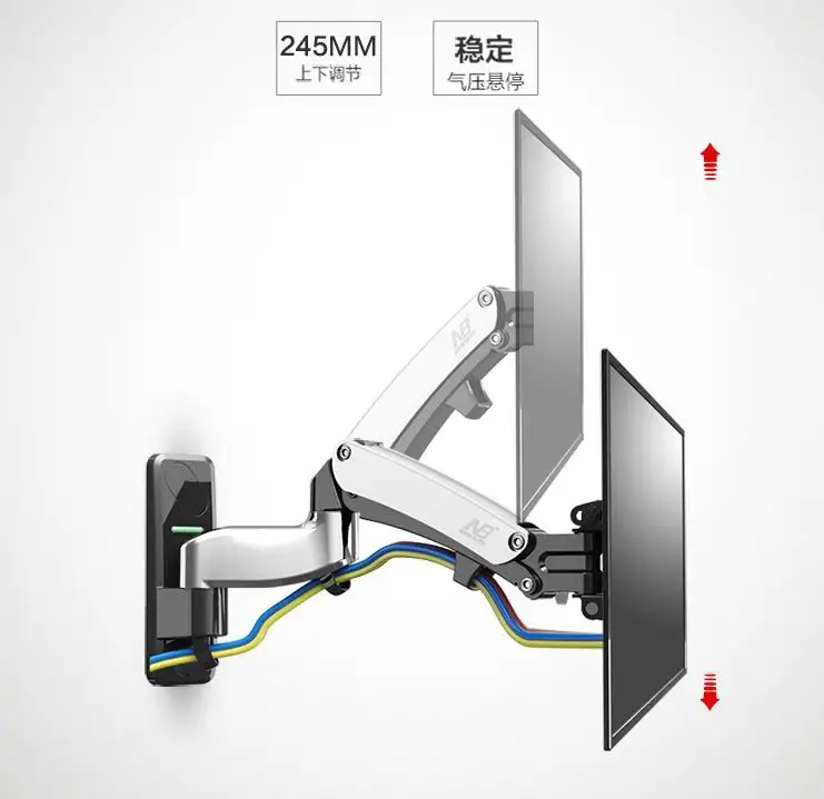 NB F450 газовая пружина 4"-50" светодиодный ЖК-телевизор настенный держатель для монитора с полным движением нагрузка на руку 17,6-35,2 фунта(8-16 кг) Макс. VESA 400*400 мм