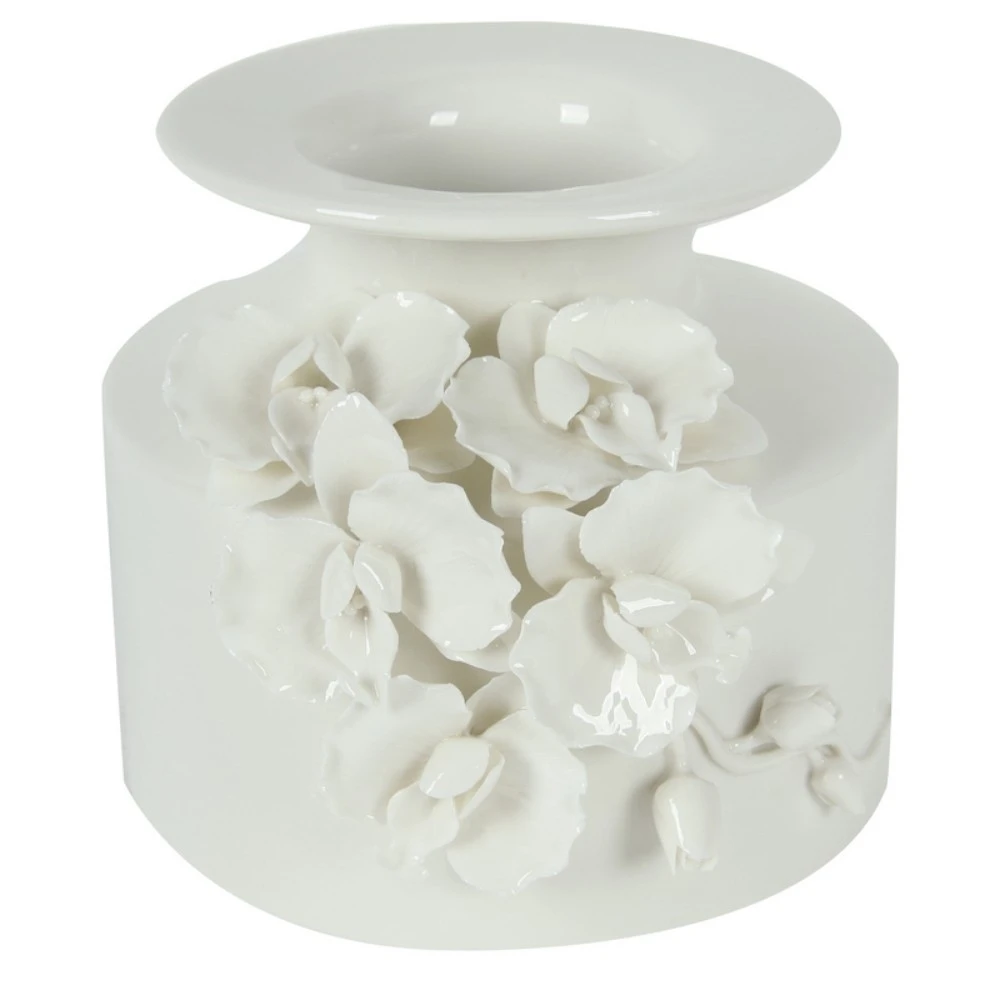 Multifunctional ceramic Vase, White
