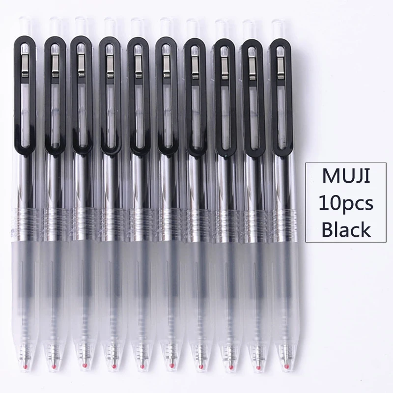 

5/10pcs MUJI Gel Pen 0.5MM Black Blue Red Ink Smooth Press Writing Pens Cute Color Pen Set Office School Stationary Exam Special