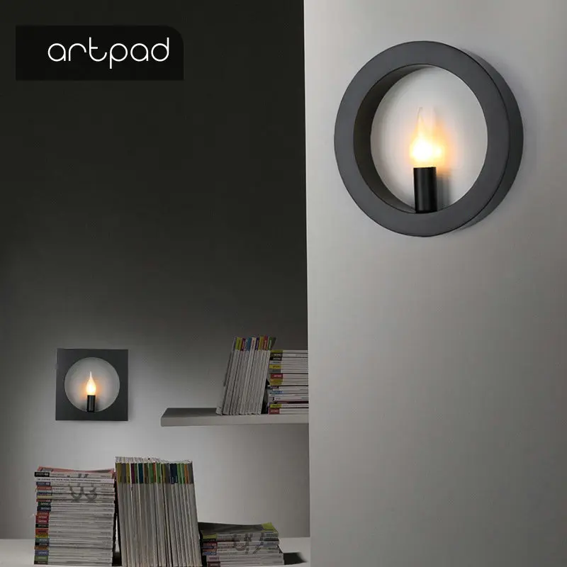 

Artpad 220V Iron Modern Led Wall Lights for Living Room Coatroom TV Background Bedroom Bedside Contemporary Wall Lights E14 Base