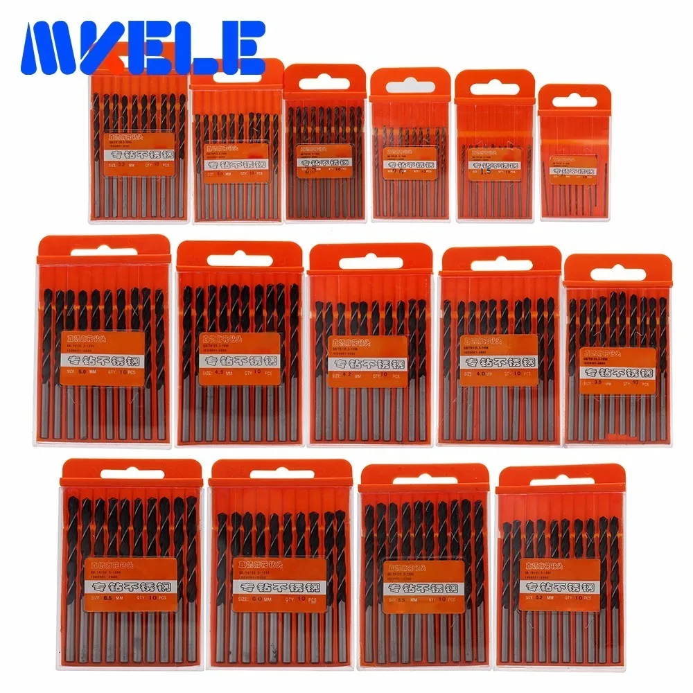 10pcs/box Mini Twist Drill HSS/high-speed Steel Woodworking Drill Tools Chisel Set 1/1.5/2/2.5/3/3.2/3.5/4/4.2/4.5/5/5.2/5.5/6mm