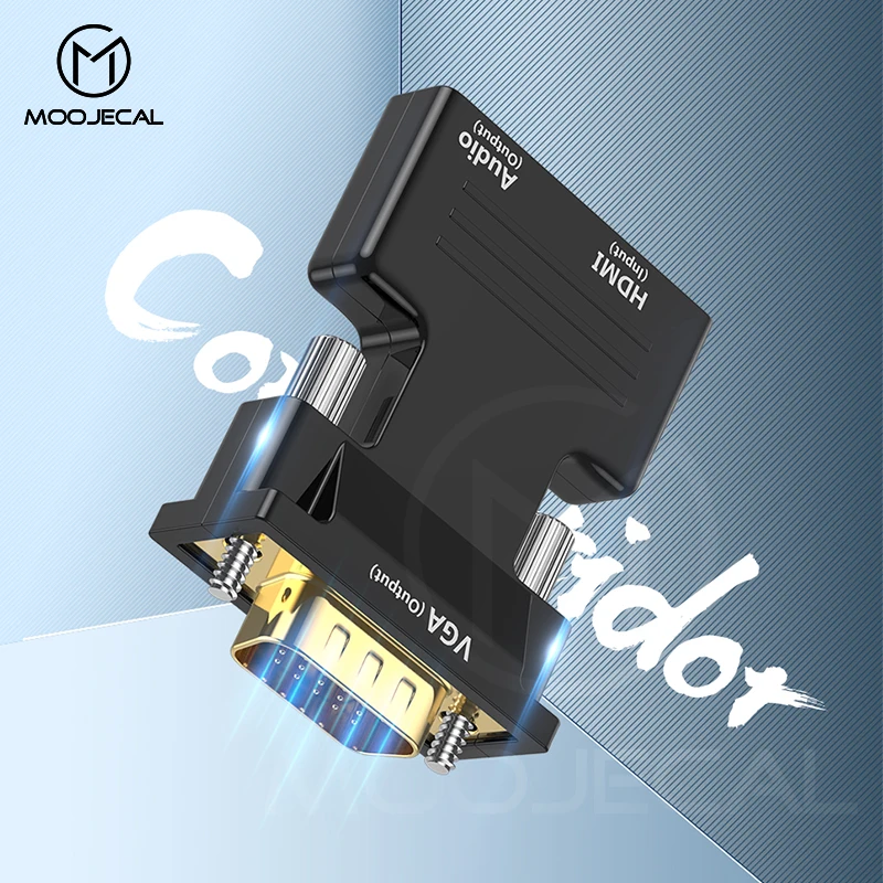 

HDMI Female to VGA Male Converter Adapter with Audio Cable Support 1080P Signal Output for Computer Set-top Box High Quality