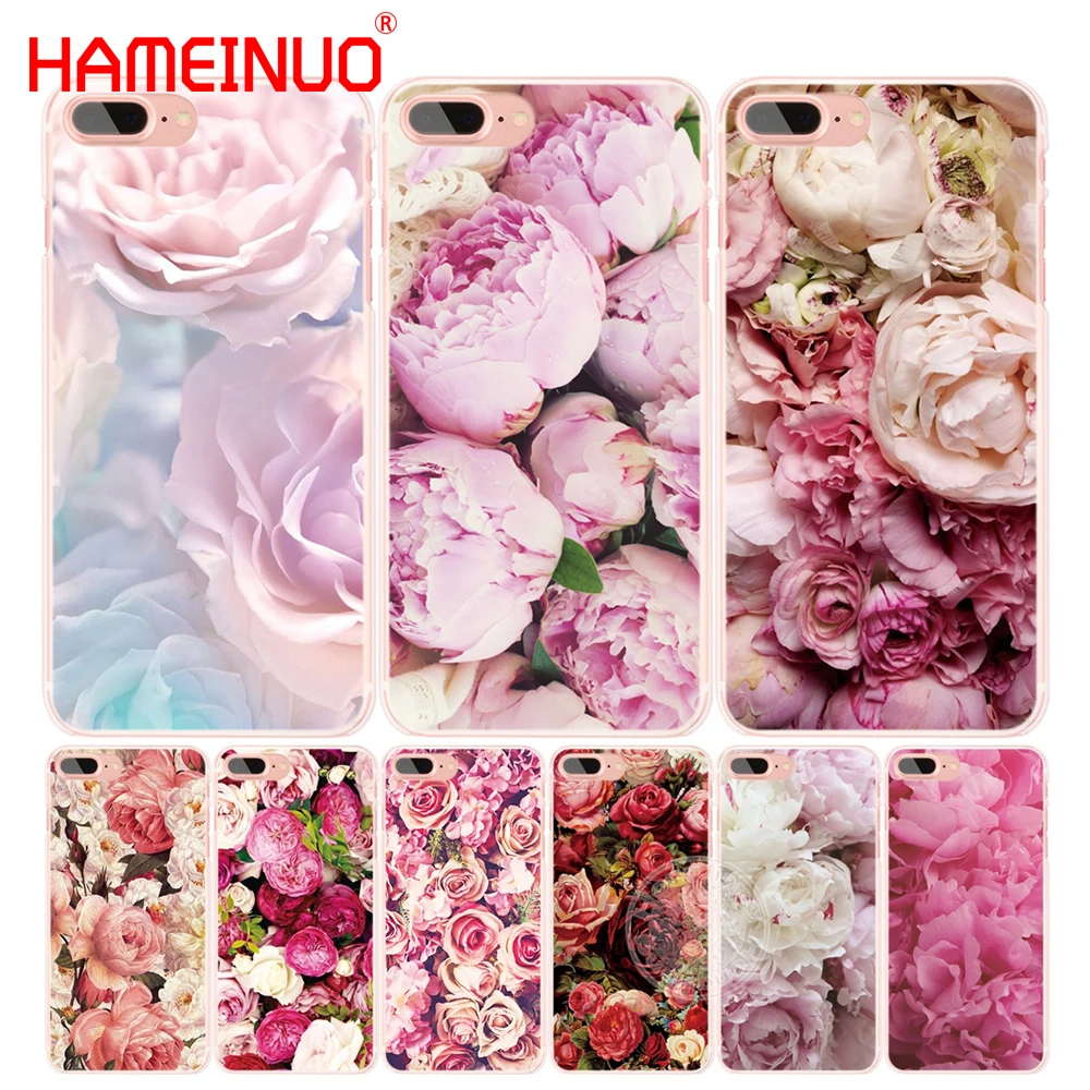 HAMEINUO чехол для сотового телефона с цветными блестящими розами и пионами iphone 4 4s 5 5s