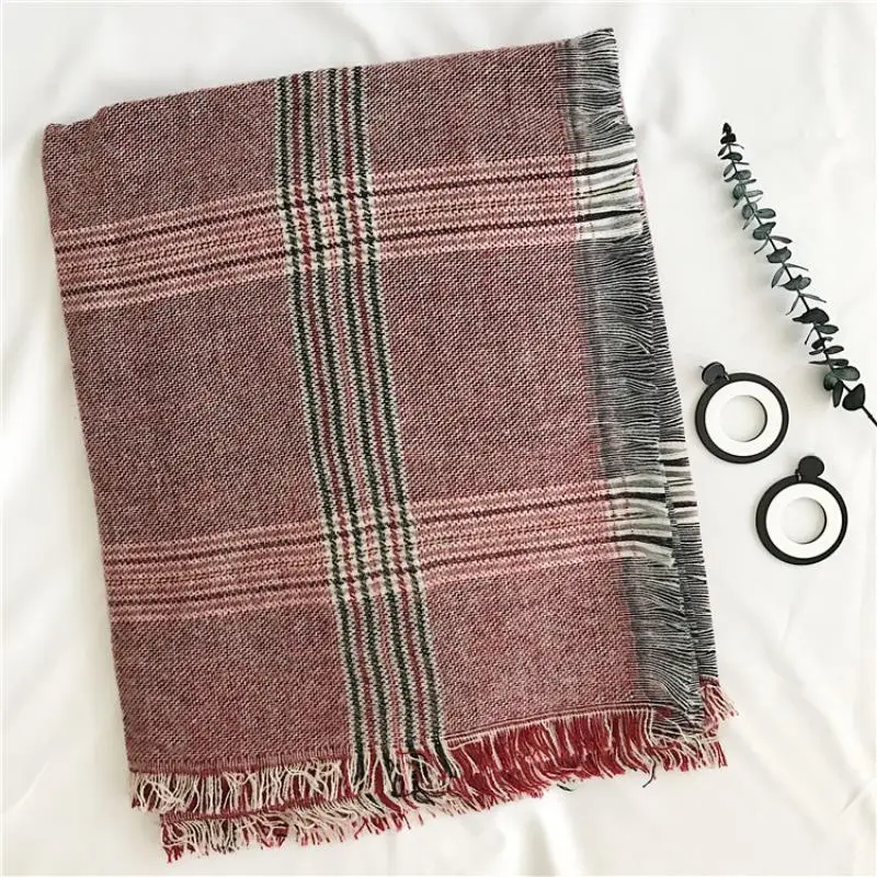 3 Colors High quality fashion lady feel camel dark plaid scarf thick autumn and winter models large shawl