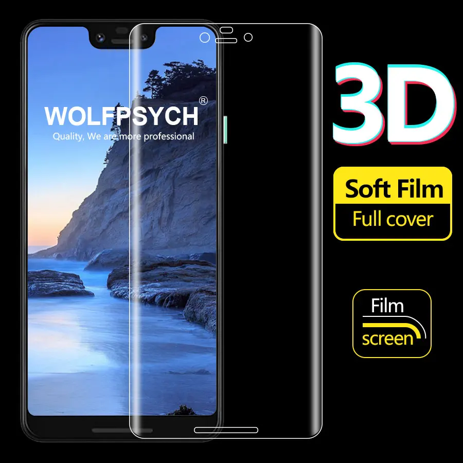 

WOLFPSYCH 3D Full Cover Screen Protector for Google Pixel 2 3 XL Soft Protective TPU Film (Not Tempered Glass)