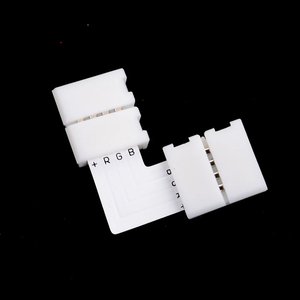 

5pcs 5050 10mm L Shape Connector RGB LED Strip Adapter 90 Degree Corner Connectors 4-Pin