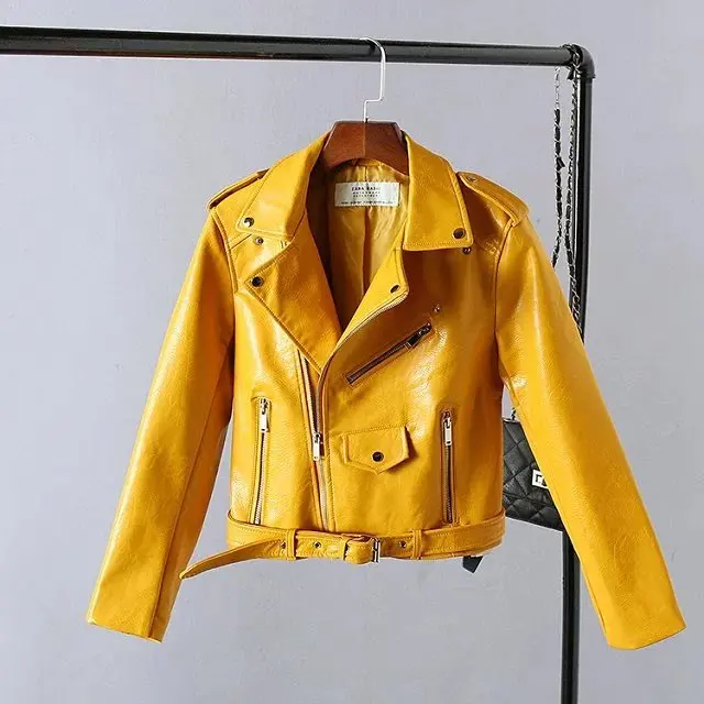 2016 New Autumn Fashion Street font b Women s b font Short Washed PU Leather font