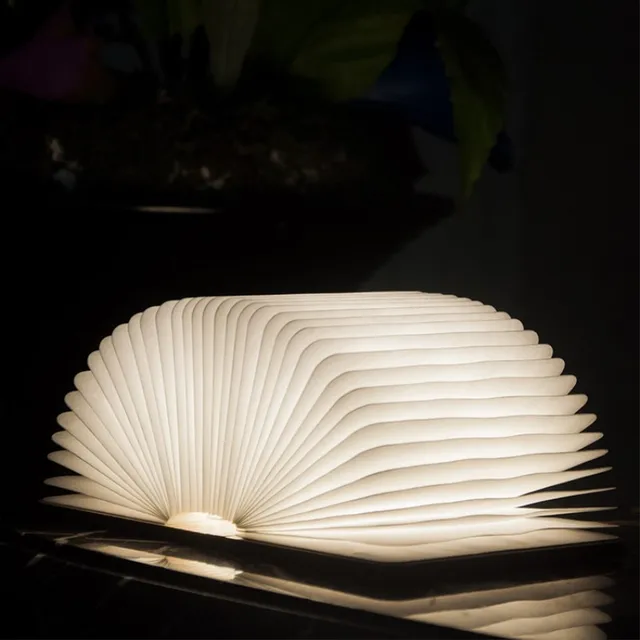 Portable Wooden Book Folding Night Light