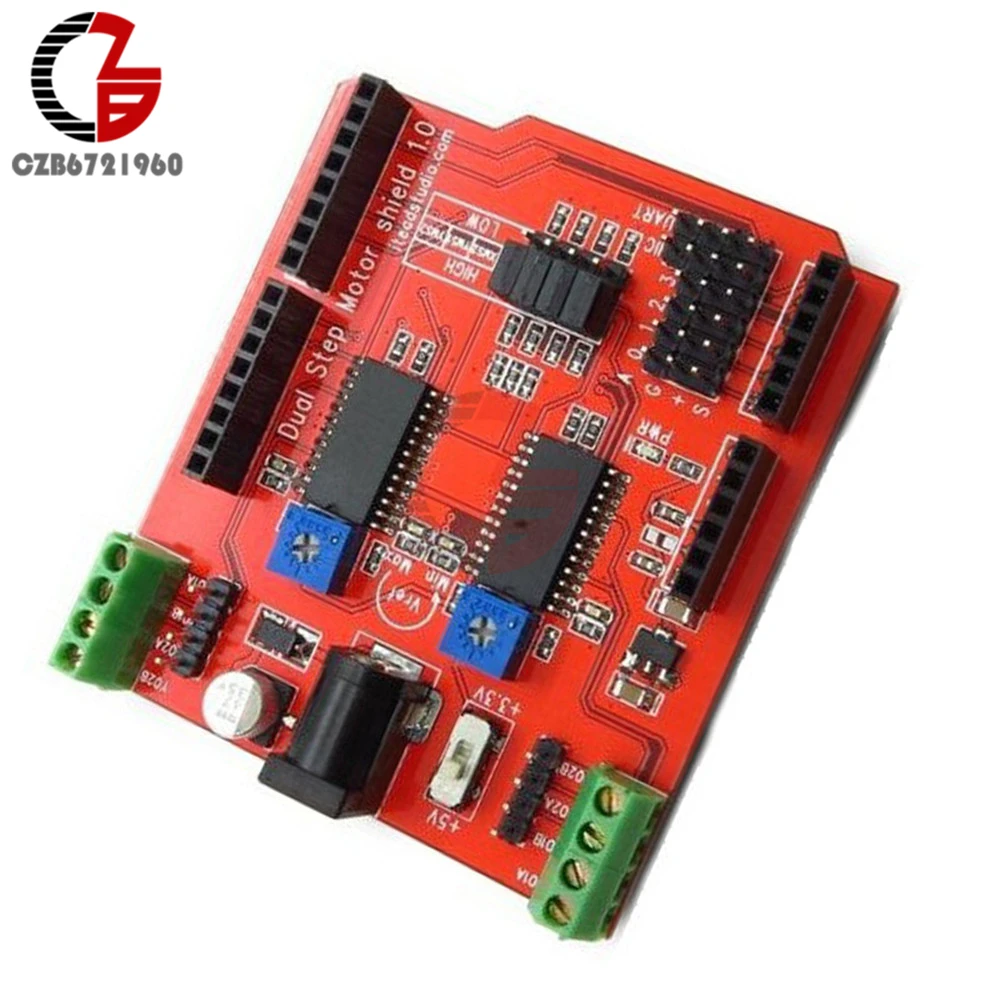 Двухступенчатый щит драйвера двигателя для Arduino IO PWM CNC 3 v 5v с A3967chips|motor driver|step motor