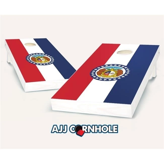 AJJCornhole 107-MissouriFlag Missouri Flag Theme Cornhole Set with Bags - 8 x 24 x 48 in.