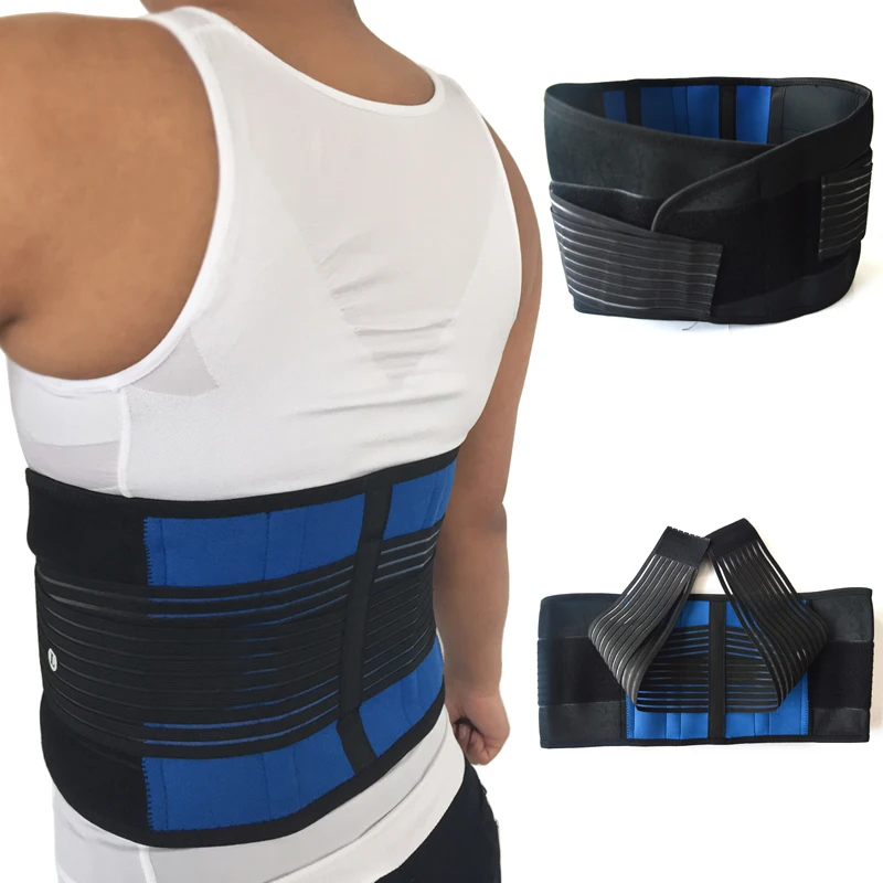 Adjustable Double Pull Lumbar Support Lower Waist Back Belt Brace Pain