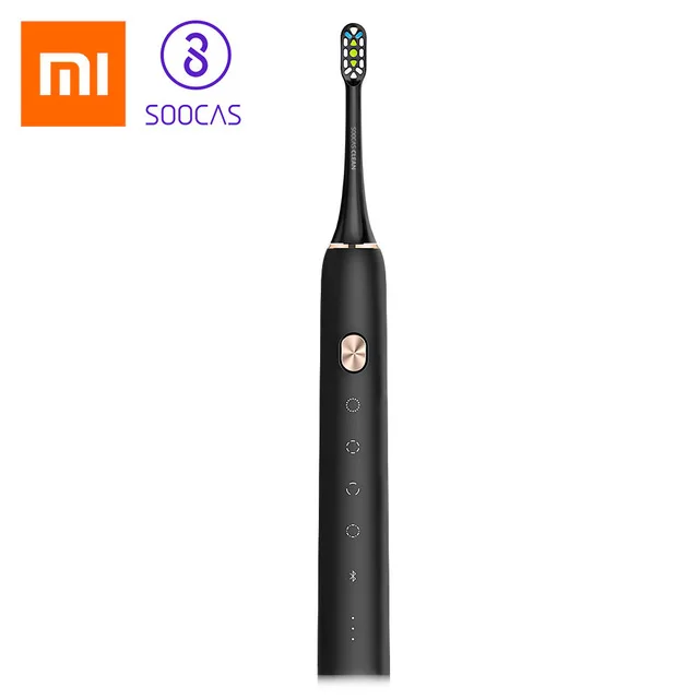 Xiaomi Mi домашняя Soocare X3 Soocas электрическая зубная щетка Водонепроницаемая беспроводная зарядка звуковая обновленная перезаряжаемая ультра звуковая зубная щетка - Цвет: Черный