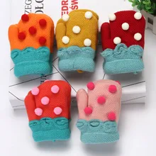 ARLONEET/милые утепленные хлопковые зимние теплые перчатки для девочек и мальчиков; коллекция года; детские вязаные варежки; теплые перчатки 12 см