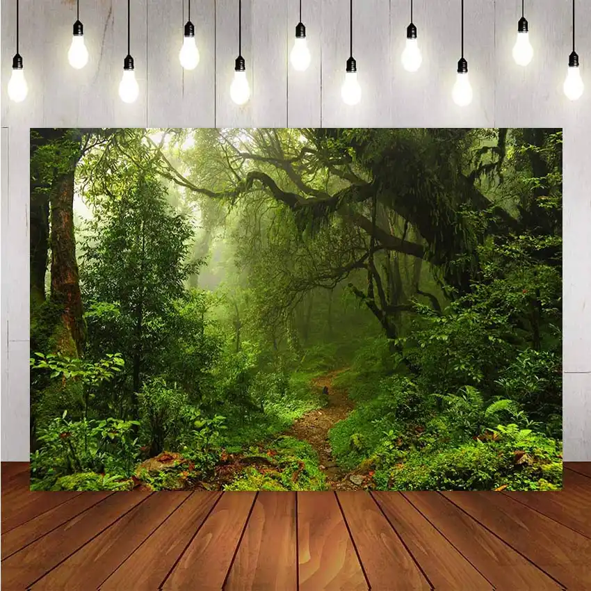 8X10FT-Forest Red Leaves Tree Photography Backdrops Grass Decoration Sence Photo Studio Background
