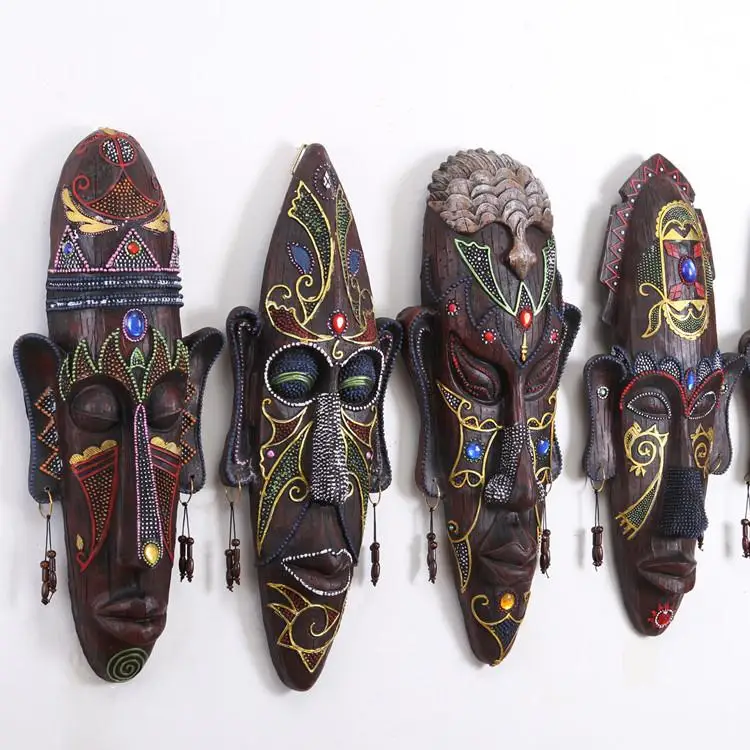 Настенные украшения для гостиной, подвесные африканские маски, Ретро Бар, настенные украшения, креативные одноцветные настенные