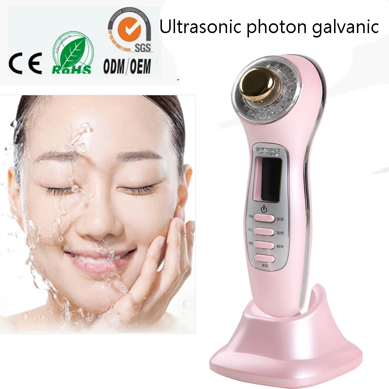 

Home Use Portable Ultrasound Skin Tightening Ion Photon EMS Hight Frequency Beauty Led Light Therapy Device Free Shipping
