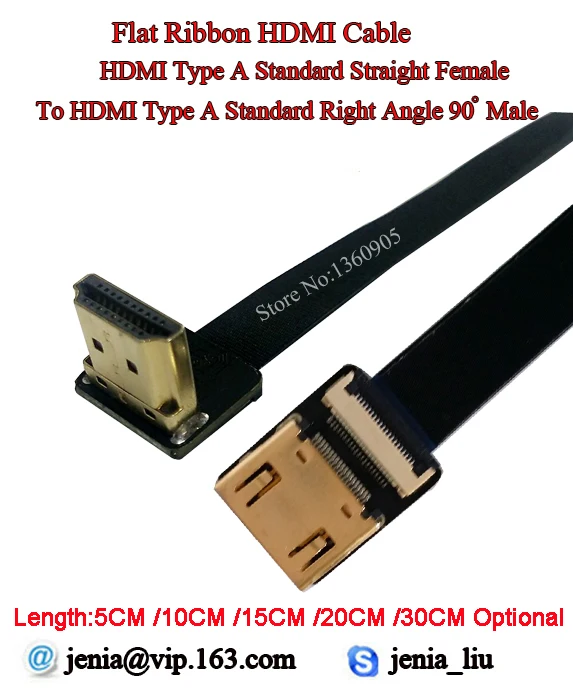 5/10/15/20/30 см ультра тонкий мягкий гибкий HDMI ленты плоский кабель FPV Тип прямой Женский на обоих концах для подключения внешних устройств к Стандартный вверх под углом 90 градусов