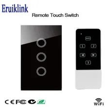 Eruiklink Умный дом настенный выключатель света, нам Стандартный Кристалл Стекло Панель 3 Gang Touch& удаленного коммутатора Совместимость Broadlink RM Pro