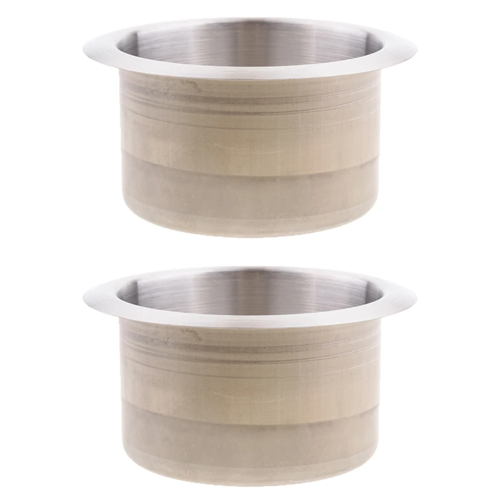 2pcs Stainless Steel Recessed Cup Drink Holder For Marine Boat RV Camper 85x55mm | Автомобили и мотоциклы