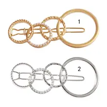 Минималистичное кольцо с большим маленьким округлым кольцом Bobby Pin, женские матовые металлические заколки для волос с искуственным жемчугом, геометрические заколки для волос, заколка для волос DIY