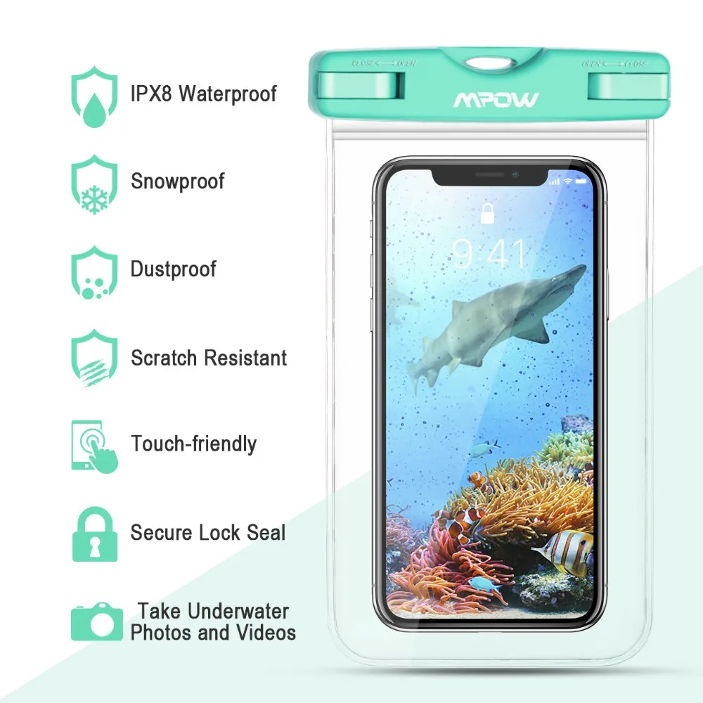 3PCS MPOW Universal Waterproof Bag Case Dust-proof Underwater Swimming Cell Phone Pouch for iPhone for Samsung for Xiaomi 6