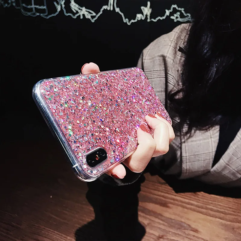 Мягкий чехол с блестками для Samsung Galaxy S10 Lite plus M10 A20 A30 A40 A50 A70 J4 J6 A7 2018 A6 A8 A9S|Бамперы| |