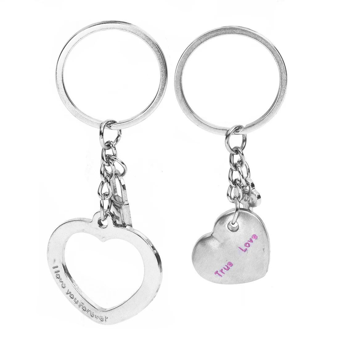 Silvery Lovers Metal Key Chains Couple Keychain Ringsin Key Chains