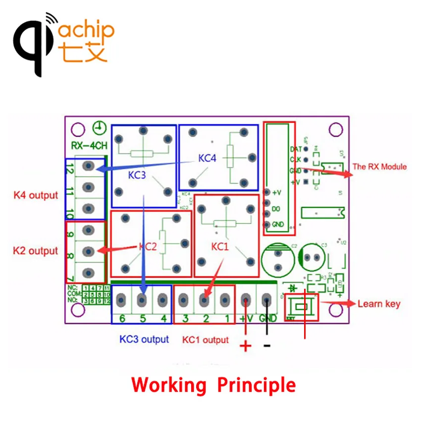 QIACHIP 433 Mhz DC 12 V 4CH беспроводной пульт дистанционного управления релейный приемник