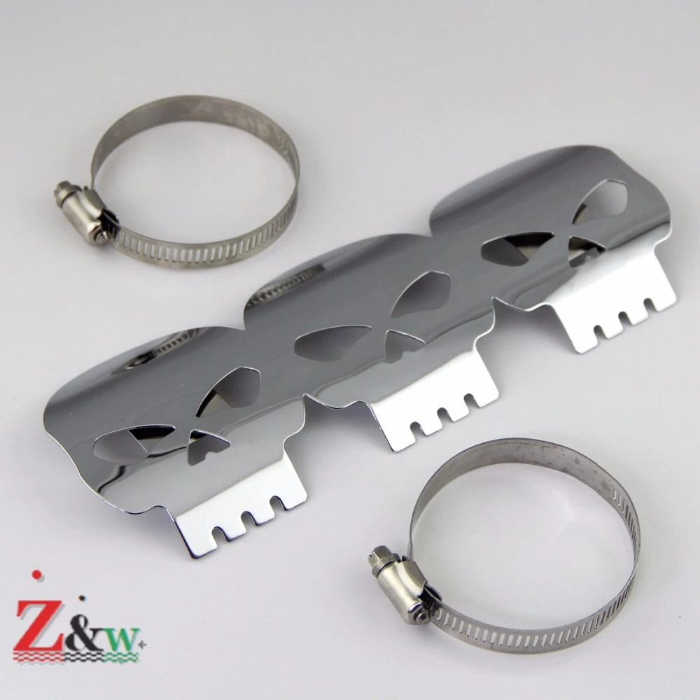 New Styling Chrome Skull Exhaust Muffler Pipe Heat Resist Shield Cover Modified Cover For Harley Honda Kawasaki Suzuki Yamaha Pipe For Underfloor Heating Muffler Neckmuffler Exhaust Pipe Aliexpress